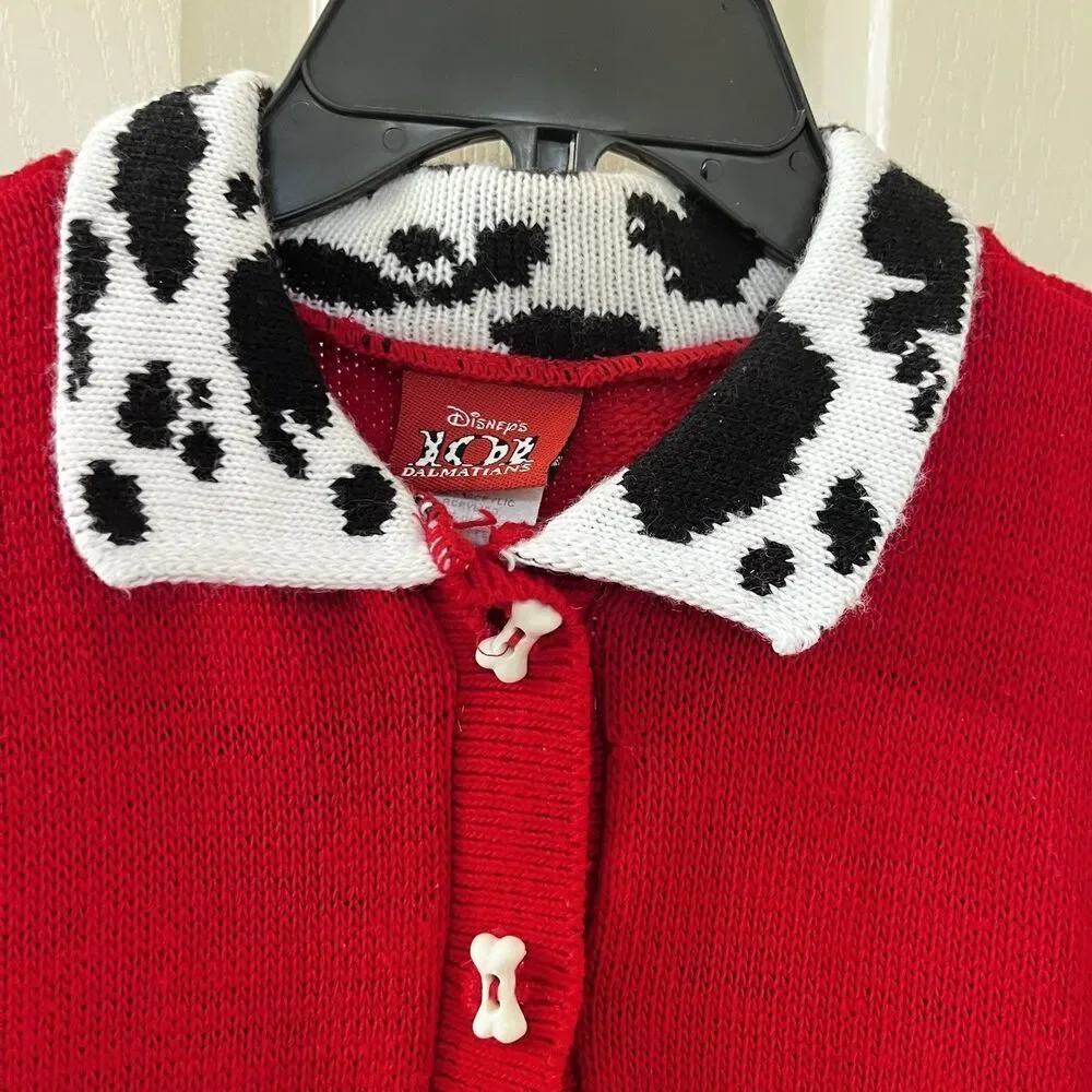 Vintage Disney 101 Dalmatians Sweater Cardigan and Skirt 2-Pc Set USA Girls